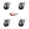 Service Caster Low Profile Thermoplastic 2'' Dual Wheel Top Plate Swivel Caster Set, 4PK SCC-DW04S21316-TPRS-4 - alternate 4